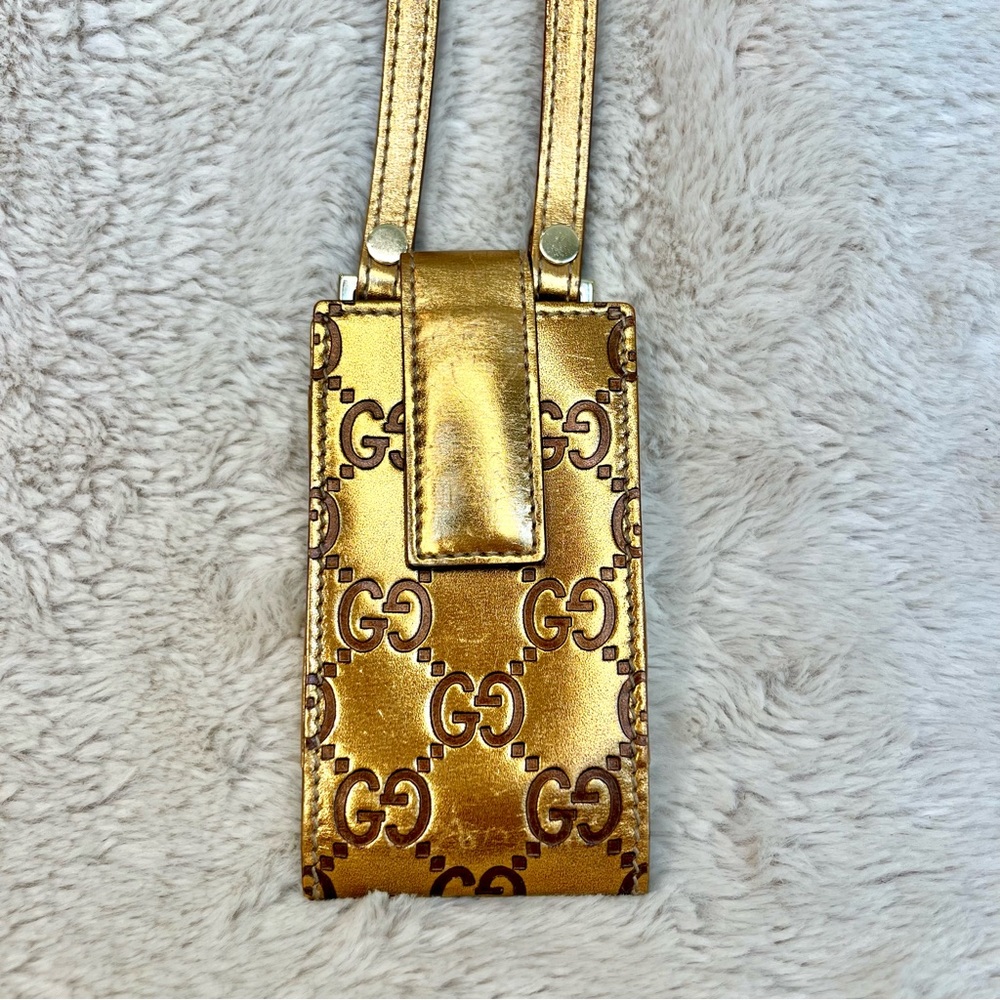 Gucci Metallic Bronze GG Monogram Mini Lanyard Bag - Picture 15 of 15